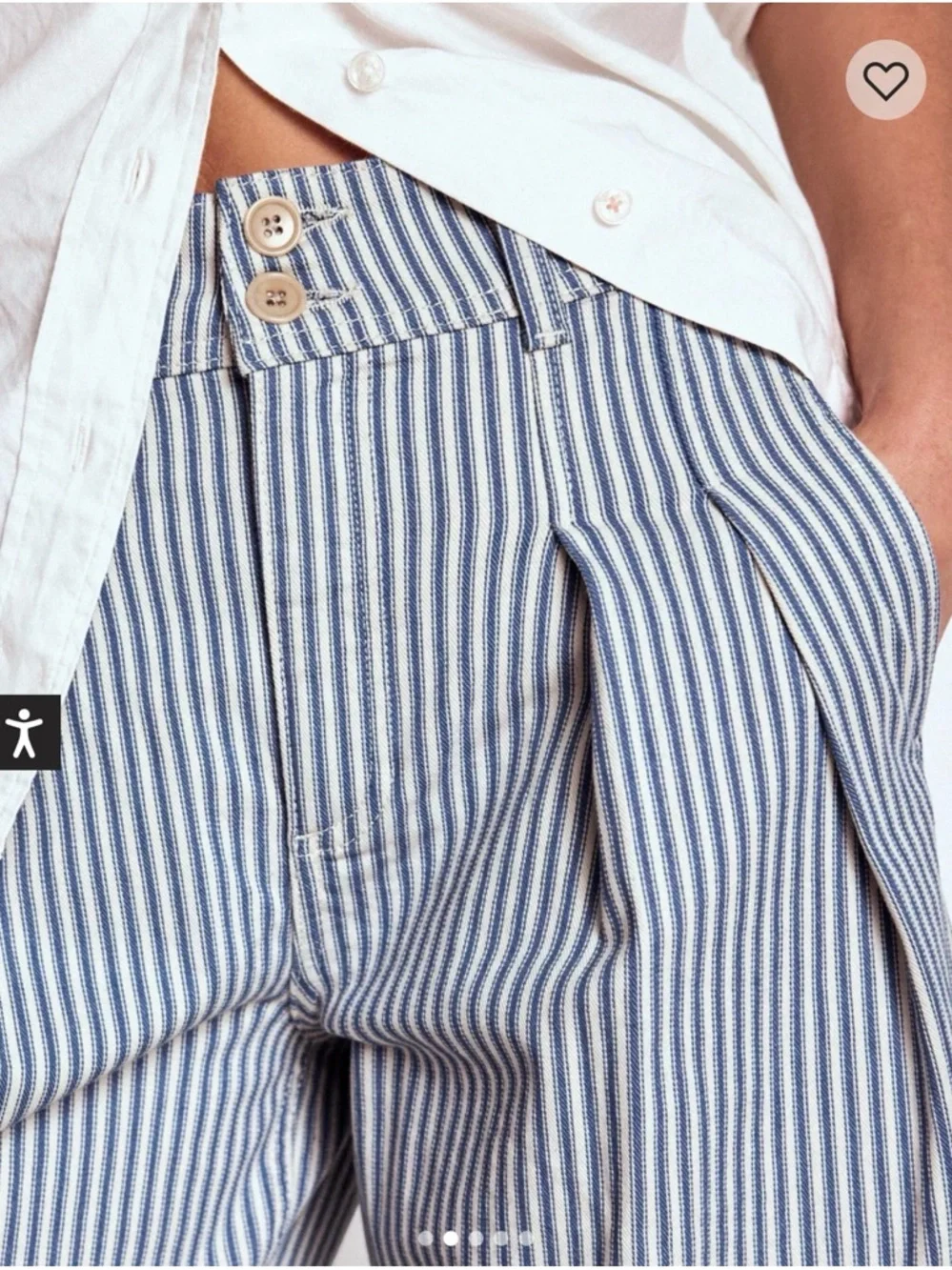 Boden Brompton Wide Leg Trousers in Blue Stripe size 12R - Picture 4 of 12